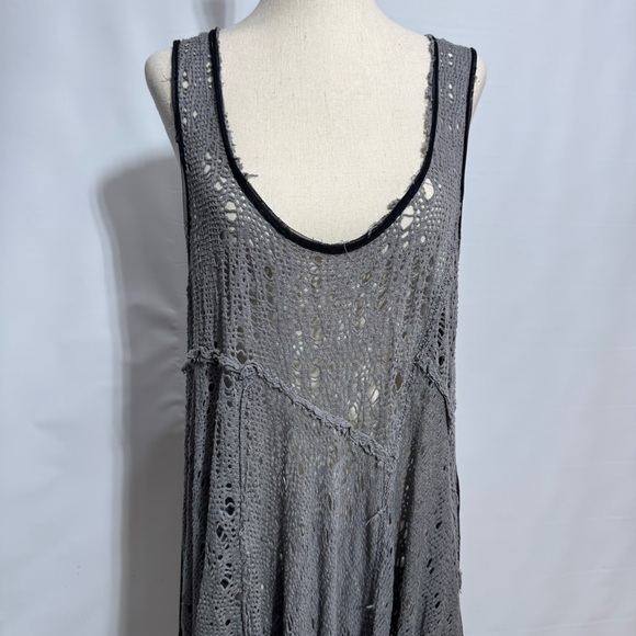 Free People • Luscious Lagoon Web Lace Slip Dress Gray M ASO Violet Harmon - Picture 11 of 12